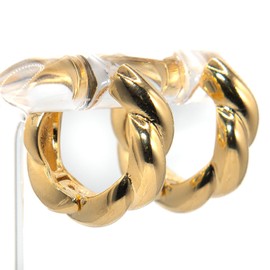 INFINITY 18K Gold Plated Earrings for Woman | Twisted hoop fancy earring Size P | Hypoallergenic | Minimalist Aesthetic Lightweight Elegant Gold Plated Earrings Jewelry | Gifts, Small, Yellow Gold, No