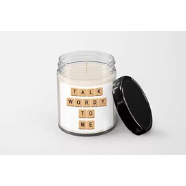SpreadPassion Talk Wordy to me Candle - Soy Wax Candle - Hand Poured Candle - 9 oz Vanilla