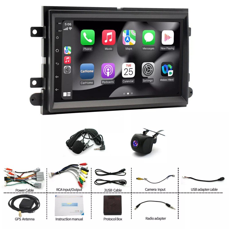 Vorally For 2004-2008 Ford F150 Dash Radio Bluetooth Wireless CarPlay