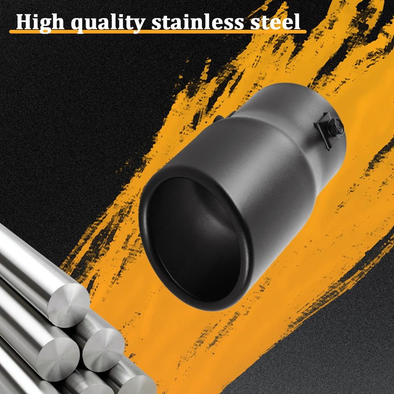 FALVFUN Car Exhaust Tip, 2.6" Inlet 3" Outlet 5.79" Length