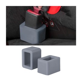 JNNJ Pack of 2 Car Seat Belt Holder, Universal Seat Belt Positioner, Safety Belt Adjuster, Car Seat Belt Accessories, Buckle Protection (Grey)