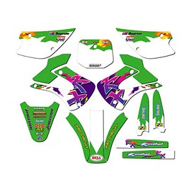 2001-2013 KX 100 Throwback Green Senge Graphics Complete Kit Compatible with Kawasaki