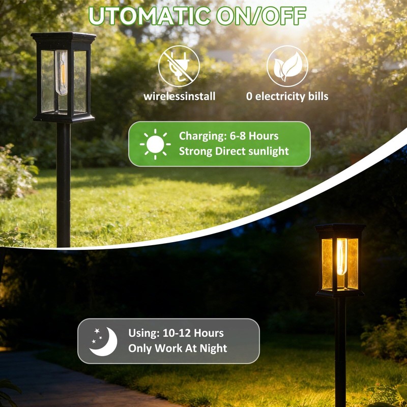 Shruy Bright Solar Pathway Lights Outdoor, 8 Pack Upgraded Solar