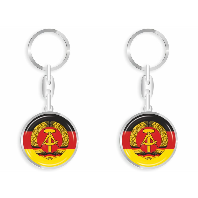 daged DDR East Germany Key Fob Metal Key Ring 3D