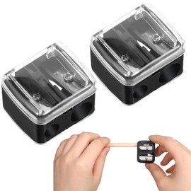 2 Pcs Eyeliner Sharpener, 2 Holes Makeup Sharpener, Eye Pencil Sharpeners, Eyebrow Pencil Sharpeners, Cosmetic Pencil Sharpener for Lip Liner, Eyebrow Pencil, Eyeliner Pencils