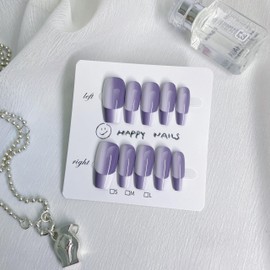 Handmade Nails, 10pcs Handmade Press on Nails,3D Design Hand-painted Nail Art,Reusable Gel Luxury Glue on Fake Nails Kit (FS-9002-L)