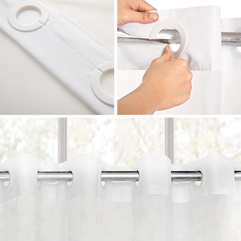 Split Shower Curtain for Bath Transfer Benches, Polyester Fabric See