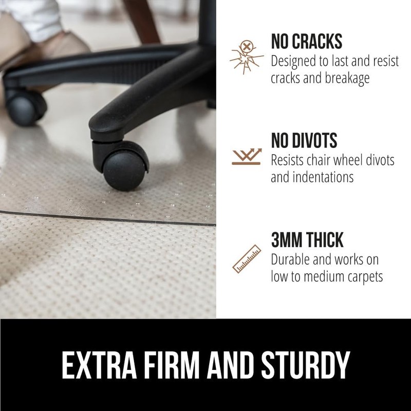 GORILLA GRIP Slip Resistant Office Chair Mat for Carpet Floors,