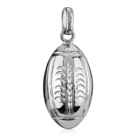 NKlaus Rugby Ball Pendant 925 Silver Small 17 mm Football Amulet Tarnish Resistant 3028, Sterling Silver