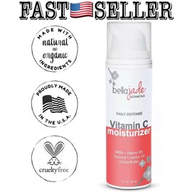 BellaJade Botanicals Vitamin C Facial Moisturizer Cream, Anti-Aging, Firming, Wrinkle Reducing - NEW!