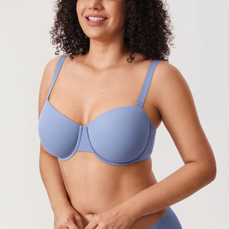 DELIMIRA Women's Inbarely Plus Balconette Bra Plus Size Full Coverage
