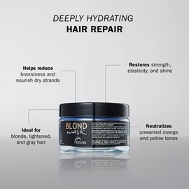 TRUSS Purple Hair Mask & Blonde Toner - Deep Conditioning Hair Treatment for Blonde, Bleached or Gray Strands - Neutralizes Orange & Yellow Tones - Restores Strength, Elasticity & Shine (6.35 oz)