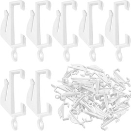 Smith’s® Curtain Glider Hooks | 50 Pack/White | Plastic Curtain Sliders | Smooth Sliding | For Track, Window, Shower, Door | Fits Most Curtain Rails & Tracks