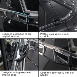 AOSKonology - Manija de puerta exterior Mach E, par trasero izquierdo y derecho, sin perforación, accesorios Mustang Mach-E, 2021, 2022, 2023, 2024, 2