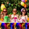 4 Pack 29x108 Inch Metallic Foil Fringe Tinsel Table Skirts