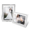 WeeGoo 3 Pack Glass Photo Frames 6x4 Inch Sparkle Silver