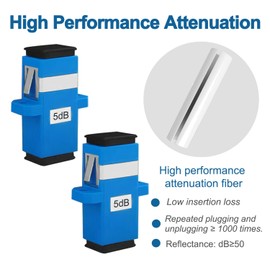 PklzNet 25PCS 5dB SC-UPC Flange Fiber Optical attenuators Single Mode, Female to Female singal Attenuation Connector Fixed Direct Insert Adapter