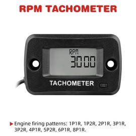 RileyFine HM019J Digitaler Drehzahlmesser, Drehzahlmesser, MAX RPM, Verwendung für Rasenmäher, Traktor, Motorrad, ATV, Kettensäge, UTV usw.