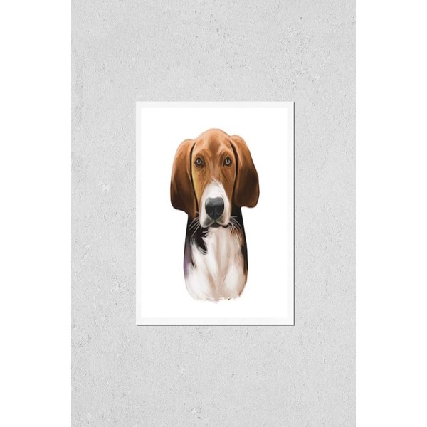 Trigg Hound Puppy isolated digital art illustration. Hand drawn dog