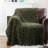 BATTILO HOME Olive Green Faux Fur Throw Blanket for Bed,