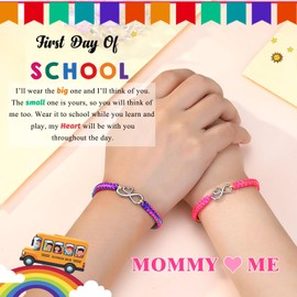 ORISPRE Back to School Bracelet Mommy and Me 1st First Day of School Mom Mother and Daughter Bracelets Separation Anxiety Gifts for Girls