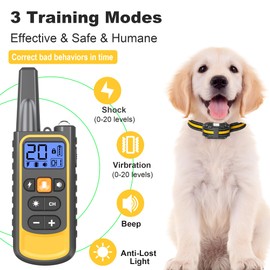 Sida-Earcy Dog Training Collar for Large Dog, 3300FT Dog Shock Collar with Remote Control, Innovative IPX7 Waterproof with 4 Training Modes, Rechargeable E-Collar for All Breeds