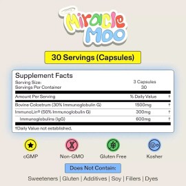 Miracle-Moo Mother Natures Colostrum Capsules for Gut Health,Immune Support