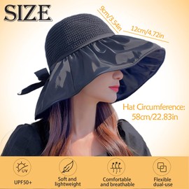 JYJLLM Fisherman hat ，Sun Hats for Women UK， Summer Sun Hat Women Foldable Beach Cap, Sun Hat Summer for Outdoor Women's Hats， capsorts, Beach, Hiking (UK, Alpha, S, M, Black)