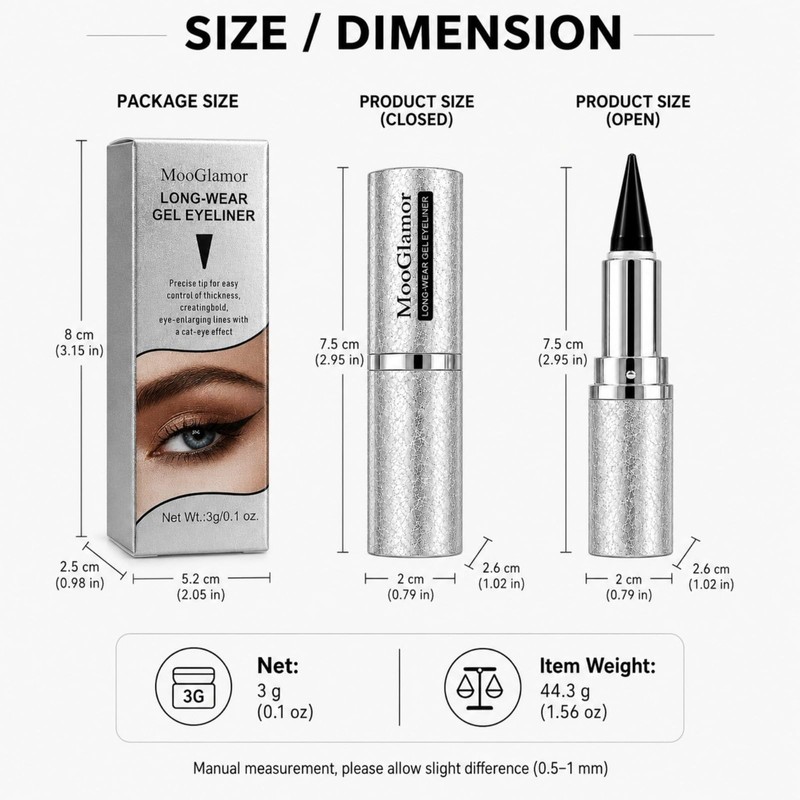 MooGlamor 2 Pcs Black Eyeliner Gel Pen Eyeshadow Stick