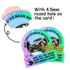 Forola Ducked Tag,You've Been Ducked Card,Duck Duck Tag,Ducking Cards to Attach to Rubber Ducks 35 Pack 2.52 x 2.44'' Size,Gradient Color Design,with Round Hole and Rubber Bands