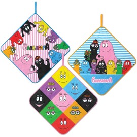 Marushin 5525005300 Loop Towel, Set of 3, Barbapapapa, Character, Kindergarten, Elementary School, Girls