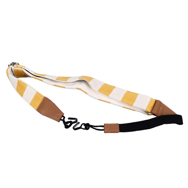 Ukulele Strap Cotton Adjustable Grid Pattern Hole Free Installation Belt