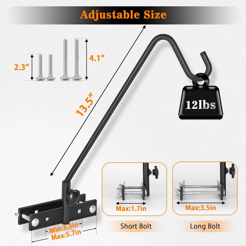 FEED GARDEN 2 Pack 13.5 Inch Deck Hooks for Vertical
