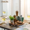 Hanobe Wood Tray Lazy Susan: Round Acacia Wooden Turntable Decorative