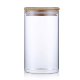 Xtulina 950ML Glass Kitchen Storage Jars, Airtight Storage Containers with Wooden Lid