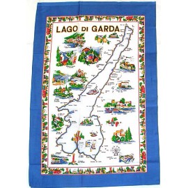 Lago (Lake) Di Garda Souvenir Linen Tea Towel - Kitchen Towel, Made in Italy