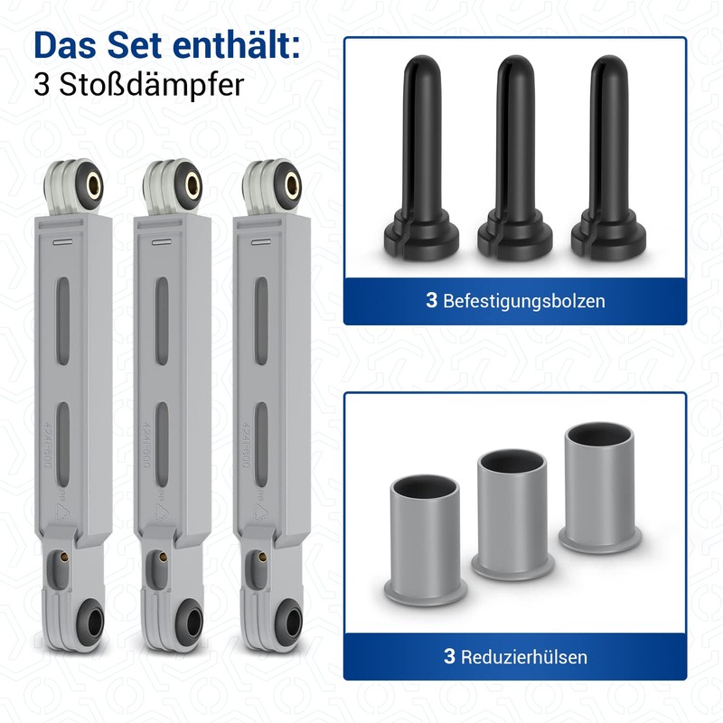VIOKS 3 x Shock Absorbers Washing Machine Replacement for Bosch