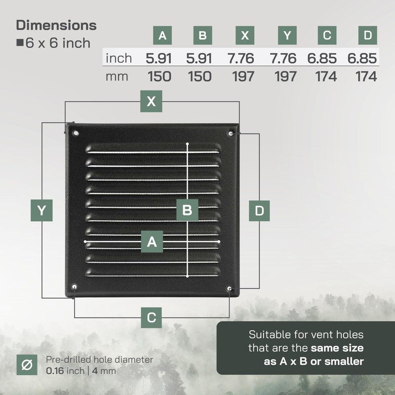 Vent Systems 6 x 6 Inch (Inner) - Pack of