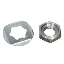 EST GLOBAL Generic Front Sprocket Nut & Washer for 1987-2006 Yamaha Banshee 350 (Hex Nut Size: 3.5*1.7cm/1.4*0.7in, Washer Size: 3.6*0.7cm/1.4*0.3in, Chrome Finish, Steel Material, 1 Piece)