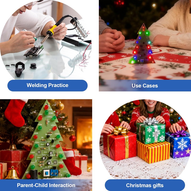 ONEHPDIY 16 Lamp Christmas Tree SMT Soldering Practice Board Kit