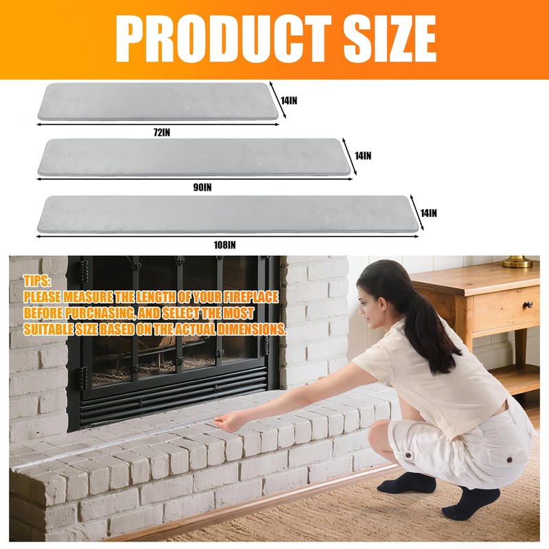 BALAPET Thick Memory Foam Fireplace Baby Proofing, 90x14 in Soft
