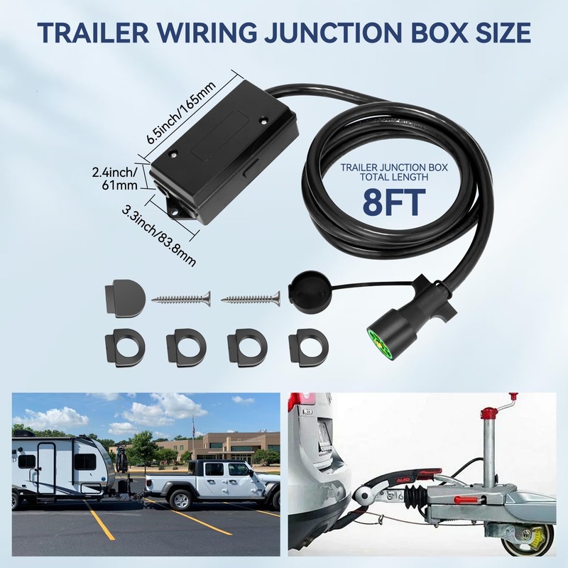 Gubrdfrsod 8 Ft 7 Pin Trailer Wiring Harness With 7