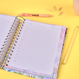 Agenda 2025 January to December - A5 (16.5x20.5 cm), Daily Planner, Annual Organizer, Spanish and English, Monthly Side Index, Double Wire-o Binding - FSC Mix AEN-COC-000243 - Takenote Isabelle