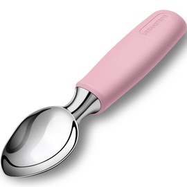 Urbanstrive Ice Cream Scoop Stainless Steel, Ice Cream Scooper Professional Large Ice Cream Scoops With Non-Slip Rubber Handle, Ice Cream Spade for Cookie Dough, Gelato, Sorbet, Melon, Pink