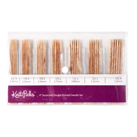 Knit Picks Double Pointed Wood Knitting Needle Set (Sunstruck 4")