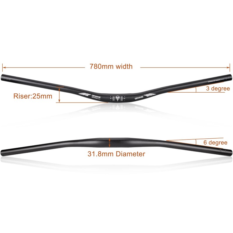 31.8 Bike Handlebar - 25mm, 55mm, 70mm, 90mm,120mm Riser Handlebar