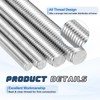 sourcing map 2Pack M10x70mm Fully Threaded Rod, 316 Stainless Steel