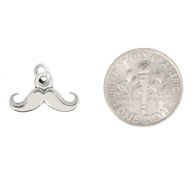 LGU Sterling Silver Oxidized Fancy Mustache Charm