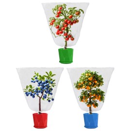 Blueberry Netting for Bushes,3 Pack (3.3 ft x 4.9 ft) Fruit Protection Bags with Drawstring,Mesh Insect Tree Cover Plant Netting Bags,Garden Bird Netting Barrier for Blueberry,Tomatoes,Fruit Tree