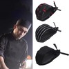 Ribbon Chef Work Hat - Sanitary Mesh Hair Net for Kitchen & Commercial Use Restaurant Chili Pattern
